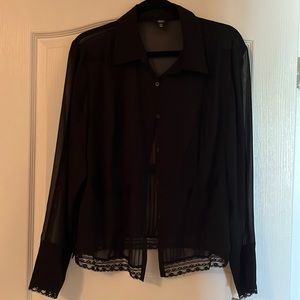 NWT- Mossimo black sheer lace blouse size 18